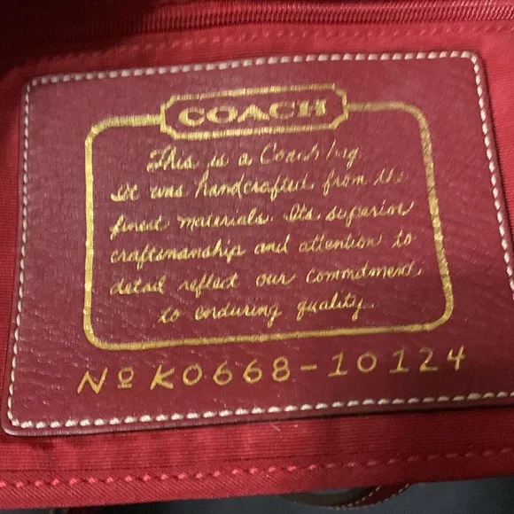 Authentic COACH Signature Tote Bag. Brown/Burgundy. Leather Trim. - Picture 5 of 7